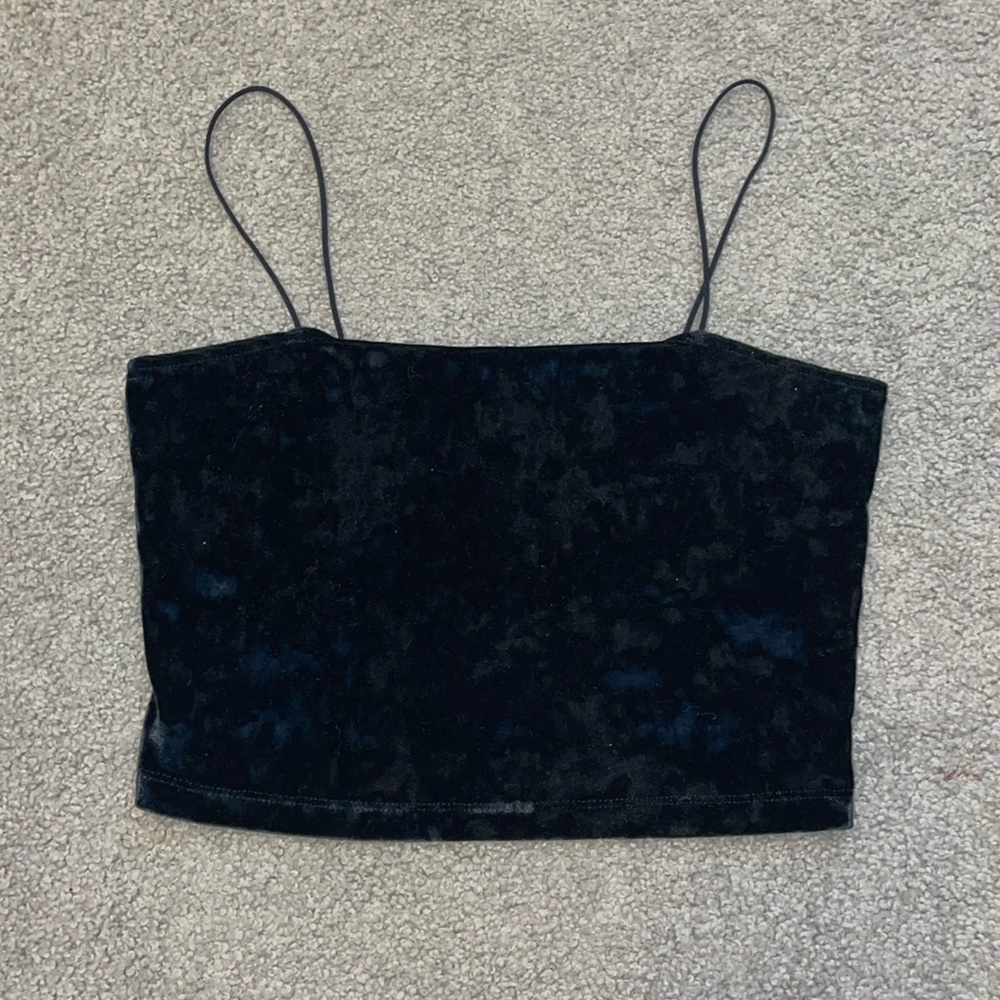 Aeropostale XS Black Velvet Cami Crop Top